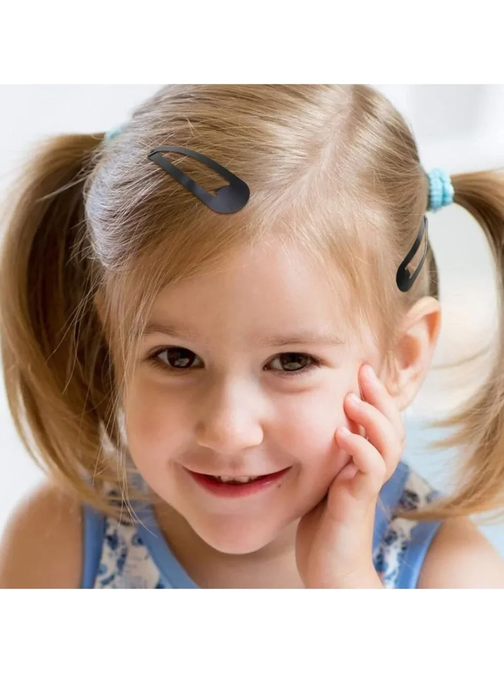 40 Non-Slip Black Metal Snap Hair Clips for Girls, Women, Kids & Toddlers